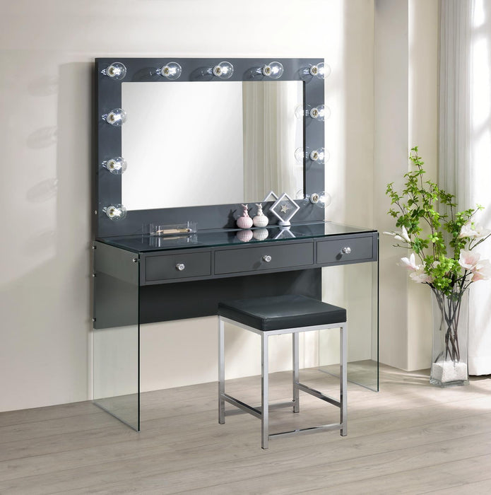 Afshan Upholstered Square Padded Cushion Vanity Stool - Casa Morelos / Coahuila Furniture (Oklahoma City, OK)