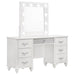 Barzini 7-drawer Vanity Desk with Lighted Mirror White - Casa Morelos / Coahuila Furniture (Oklahoma City, OK)