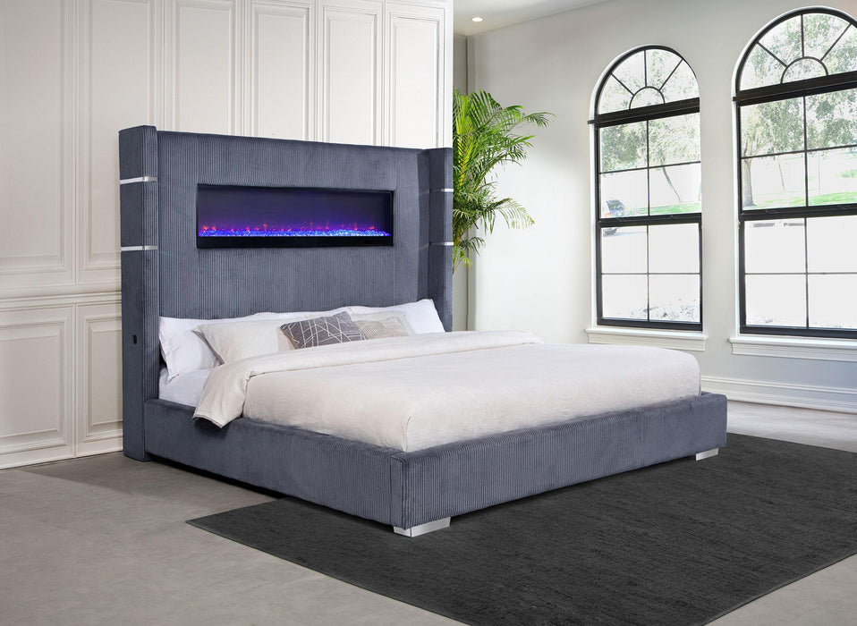Tisdall California King, E.King & Queen Bed Grey, Black & Queen - Casa Morelos / Coahuila Furniture (Oklahoma City, OK)