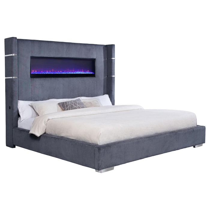 Tisdall California King, E.King & Queen Bed Grey, Black & Queen - Casa Morelos / Coahuila Furniture (Oklahoma City, OK)