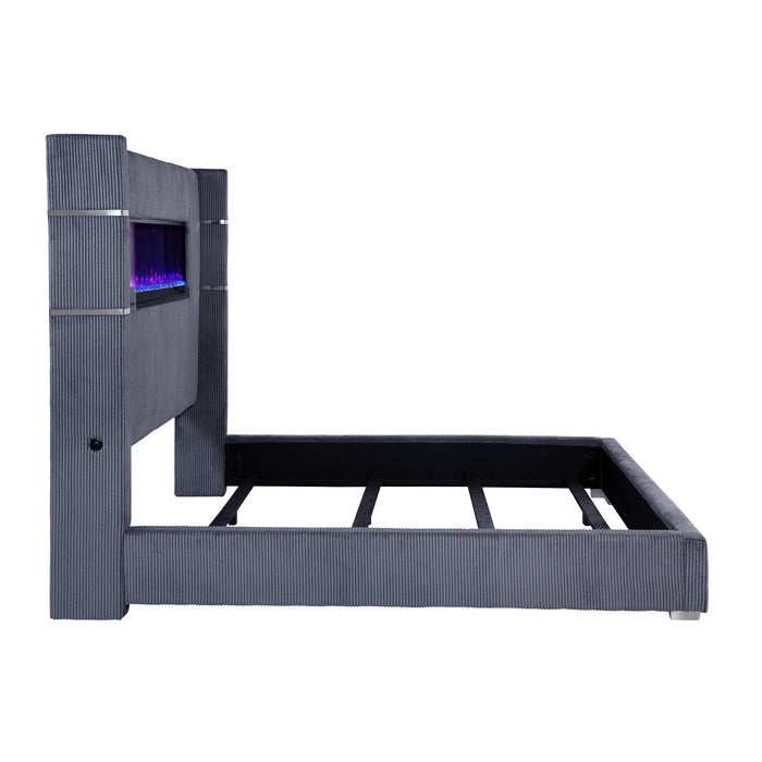 Tisdall California King, E.King & Queen Bed Grey, Black & Queen - Casa Morelos / Coahuila Furniture (Oklahoma City, OK)