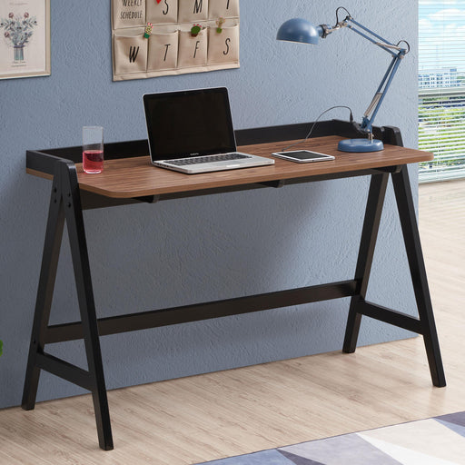 Raul Writing Desk Walnut and Black with USB ports - Casa Morelos / Coahuila Furniture (Oklahoma City, OK)