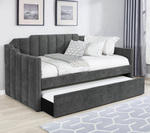 Kingston Upholstered Twin Daybed with Trundle Charcoal - Casa Morelos / Coahuila Furniture (Oklahoma City, OK)