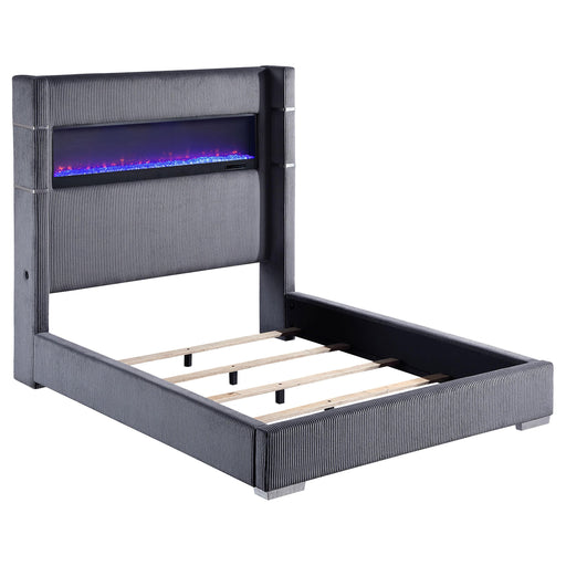 Tisdall California King, E.King & Queen Bed Grey, Black & Queen - Casa Morelos / Coahuila Furniture (Oklahoma City, OK)