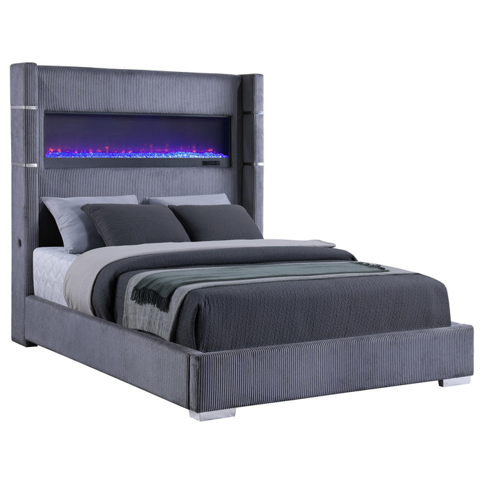 Tisdall California King, E.King & Queen Bed Grey, Black & Queen - Casa Morelos / Coahuila Furniture (Oklahoma City, OK)