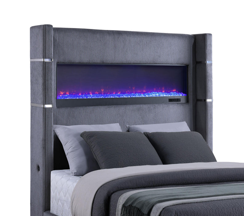 Tisdall California King, E.King & Queen Bed Grey, Black & Queen - Casa Morelos / Coahuila Furniture (Oklahoma City, OK)