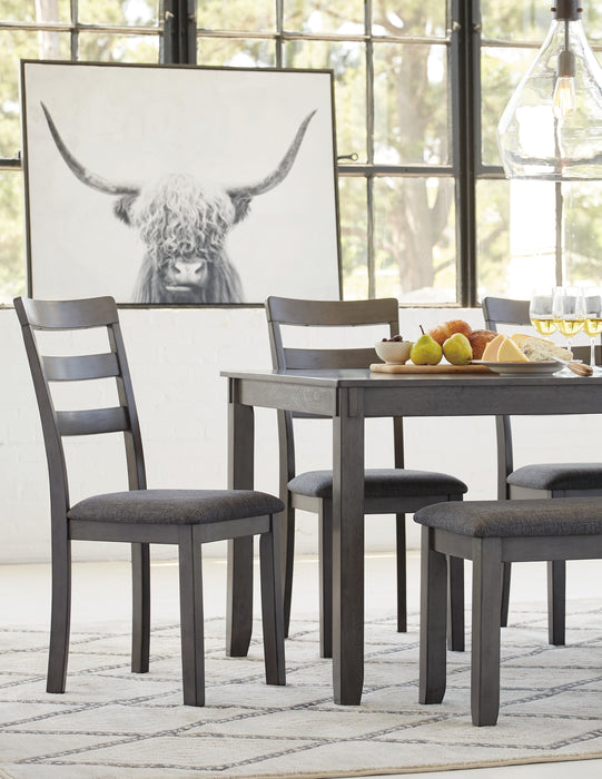 Bridson Dining Table and Chairs with Bench (Set of 6) - Casa Morelos / Coahuila Furniture (Oklahoma City, OK)