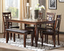 Bennox Dining Table and Chairs with Bench (Set of 6) - Casa Morelos / Coahuila Furniture (Oklahoma City, OK)