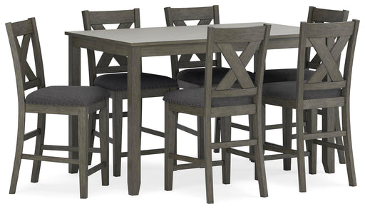 Caitbrook Counter Height Dining Table and Bar Stools (Set of 7) - Casa Morelos / Coahuila Furniture (Oklahoma City, OK)