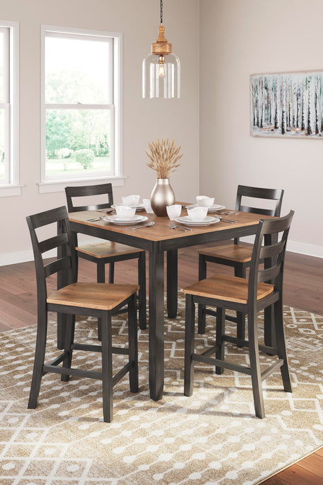Gesthaven Counter Height Dining Table and 4 Barstools (Set of 5) - Casa Morelos / Coahuila Furniture (Oklahoma City, OK)