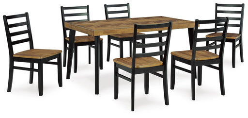 Blondon Dining Table and 6 Chairs (Set of 7) - Casa Morelos / Coahuila Furniture (Oklahoma City, OK)