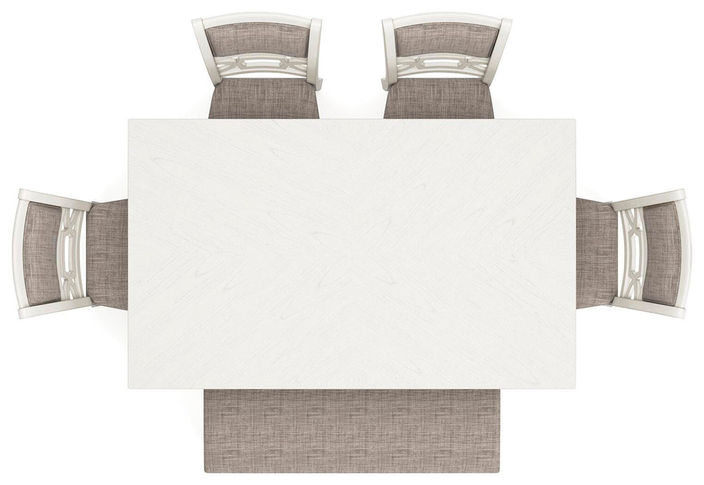 Erinberg Dining Table and 4 Chairs and Bench (Set of 6) - Casa Morelos / Coahuila Furniture (Oklahoma City, OK)