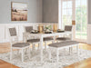 Erinberg Dining Table and 4 Chairs and Bench (Set of 6) - Casa Morelos / Coahuila Furniture (Oklahoma City, OK)