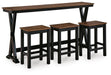 Wildenauer Counter Height Dining Table and 3 Barstools Set - Casa Morelos / Coahuila Furniture (Oklahoma City, OK)