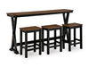 Wildenauer Counter Height Dining Table and 3 Barstools Set - Casa Morelos / Coahuila Furniture (Oklahoma City, OK)