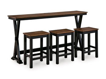 Wildenauer Counter Height Dining Table and 3 Barstools Set - Casa Morelos / Coahuila Furniture (Oklahoma City, OK)