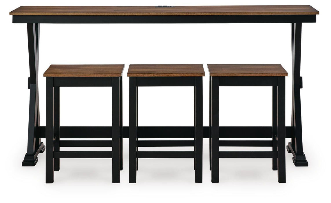 Wildenauer Counter Height Dining Table and 3 Barstools Set - Casa Morelos / Coahuila Furniture (Oklahoma City, OK)