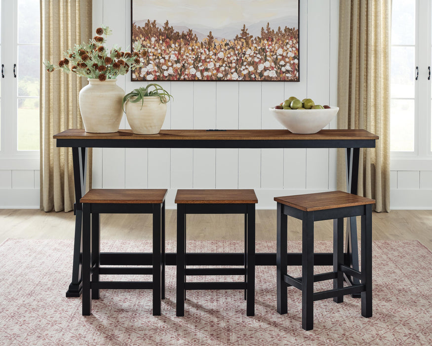 Wildenauer Counter Height Dining Table and 3 Barstools Set - Casa Morelos / Coahuila Furniture (Oklahoma City, OK)