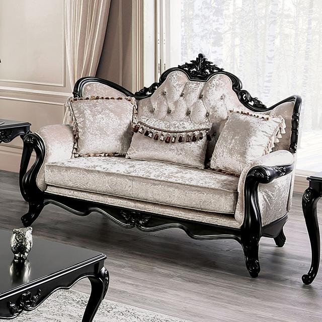 Acapulco White & Espresso Loveseat - Casa Morelos / Coahuila Furniture (Oklahoma City, OK)