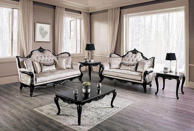 Acapulco White & Espresso Loveseat - Casa Morelos / Coahuila Furniture (Oklahoma City, OK)