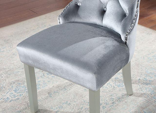 ADALIA Wingback Chair (2/CTN), Silver/Dark Gray - Casa Morelos / Coahuila Furniture (Oklahoma City, OK)