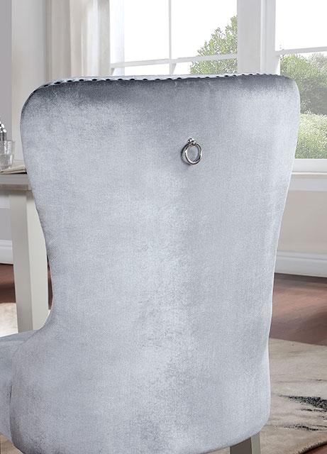 ADALIA Wingback Chair (2/CTN), Silver/Dark Gray - Casa Morelos / Coahuila Furniture (Oklahoma City, OK)