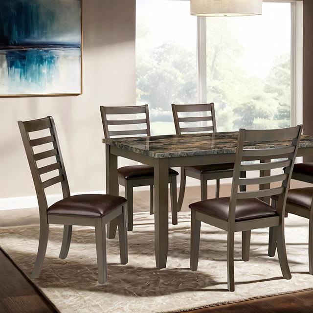 Adia 7 Pc Dinning Table Set Grey & Brown - Casa Morelos / Coahuila Furniture (Oklahoma City, OK)