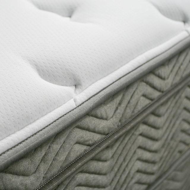 AFTON White/Gray 12" Euro Box Pocket Coil, Cal.King, E king, Full, & Queen - Casa Morelos / Coahuila Furniture (Oklahoma City, OK)