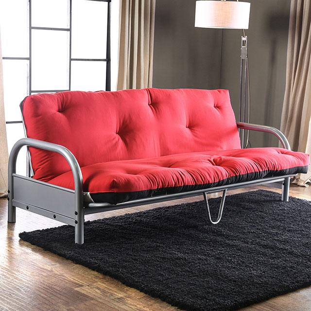Aksel Black/Red Futon Mattress, Black, Red & Gray - Casa Morelos / Coahuila Furniture (Oklahoma City, OK)