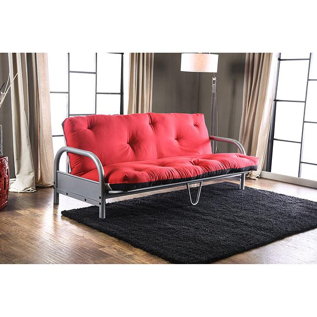 Aksel Black/Red Futon Mattress, Black, Red & Gray - Casa Morelos / Coahuila Furniture (Oklahoma City, OK)