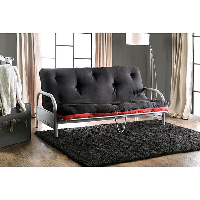 Aksel Black/Red Futon Mattress, Black, Red & Gray - Casa Morelos / Coahuila Furniture (Oklahoma City, OK)