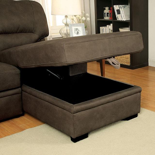 ALCESTER Brown & Gray Sectional w/ Sleeper, Ash - Casa Morelos / Coahuila Furniture (Oklahoma City, OK)
