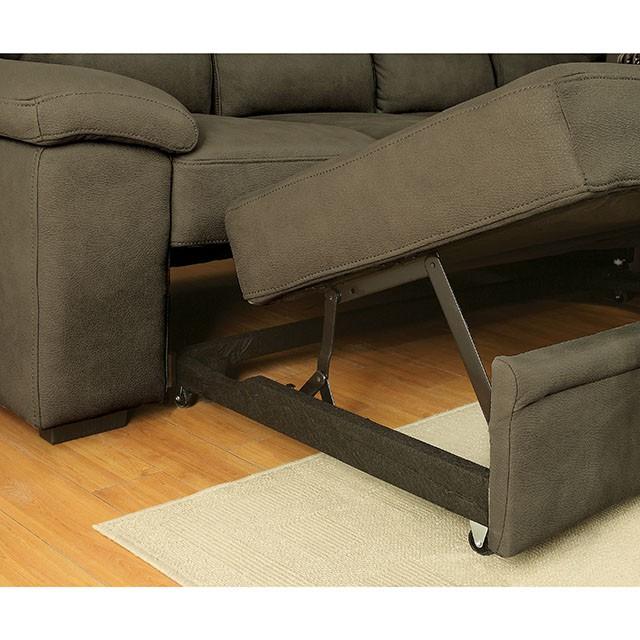 ALCESTER Brown & Gray Sectional w/ Sleeper, Ash - Casa Morelos / Coahuila Furniture (Oklahoma City, OK)