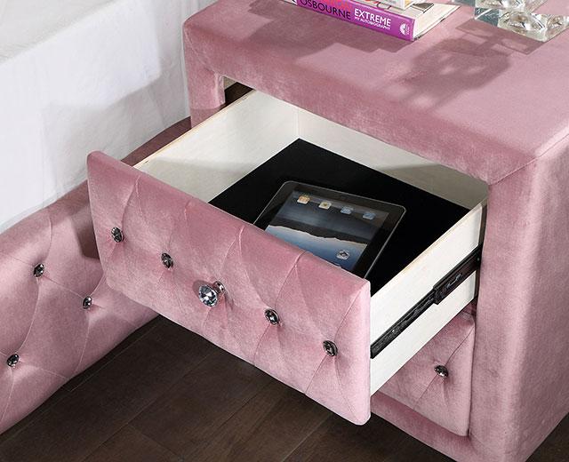 ZOHAR Night Stand, Pink - Casa Morelos / Coahuila Furniture (Oklahoma City, OK)