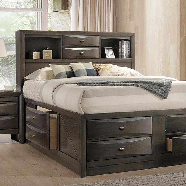 Zosimo Bed Black, Chrome, & Grey - Casa Morelos / Coahuila Furniture (Oklahoma City, OK)