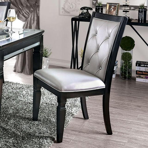 Alena Black/Silver Side Chair (2/CTN) - Casa Morelos / Coahuila Furniture (Oklahoma City, OK)