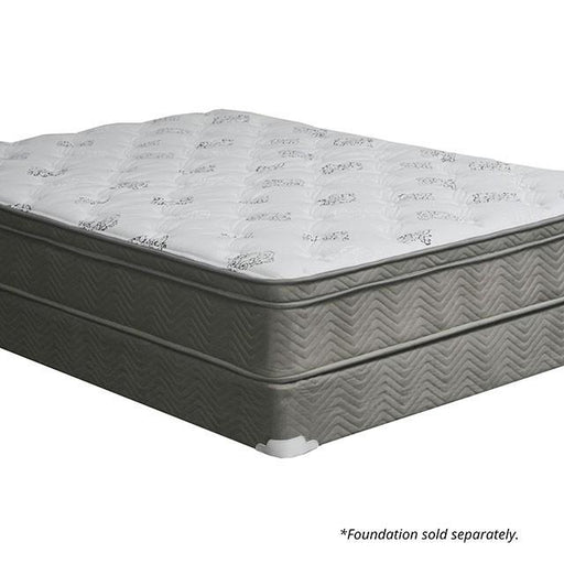 ALEKSA White, Gray 11" Euro Top Mattress, Cal.King, E.King, Full, & Queen - Casa Morelos / Coahuila Furniture (Oklahoma City, OK)