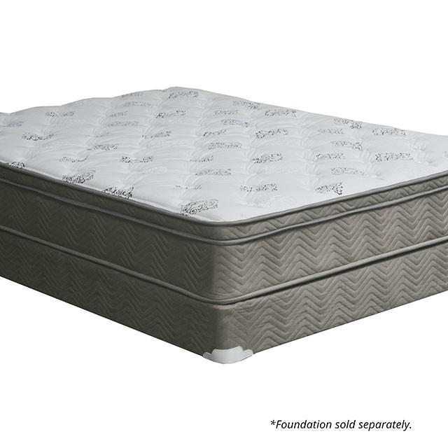 ALEKSA White, Gray 11" Euro Top Mattress, Cal.King, E.King, Full, & Queen - Casa Morelos / Coahuila Furniture (Oklahoma City, OK)