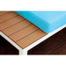 WINONA White/Oak/Blue Patio Sectional w/ Table - Casa Morelos / Coahuila Furniture (Oklahoma City, OK)