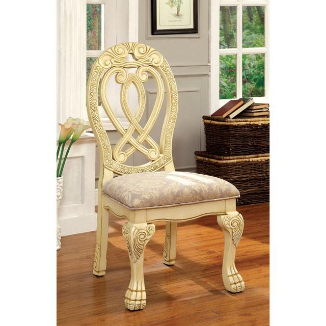 WYNDMERE Vintage White Side Chair (2/CTN) - Casa Morelos / Coahuila Furniture (Oklahoma City, OK)