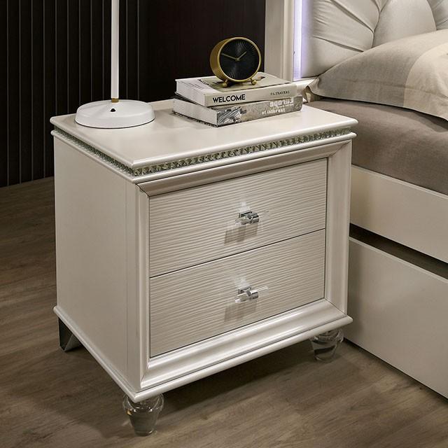 ALLIE Night Stand Beige & Rose Gold - Casa Morelos / Coahuila Furniture (Oklahoma City, OK)