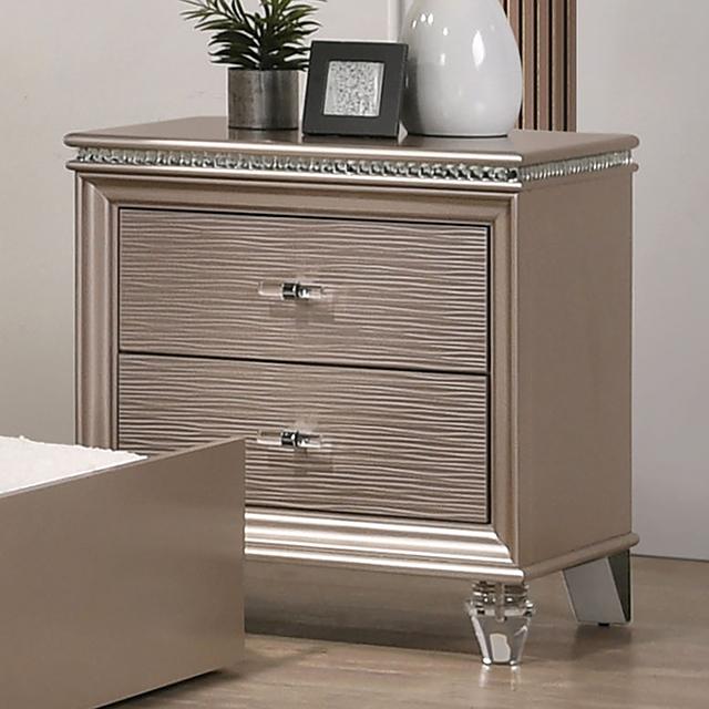 ALLIE Night Stand Beige & Rose Gold - Casa Morelos / Coahuila Furniture (Oklahoma City, OK)