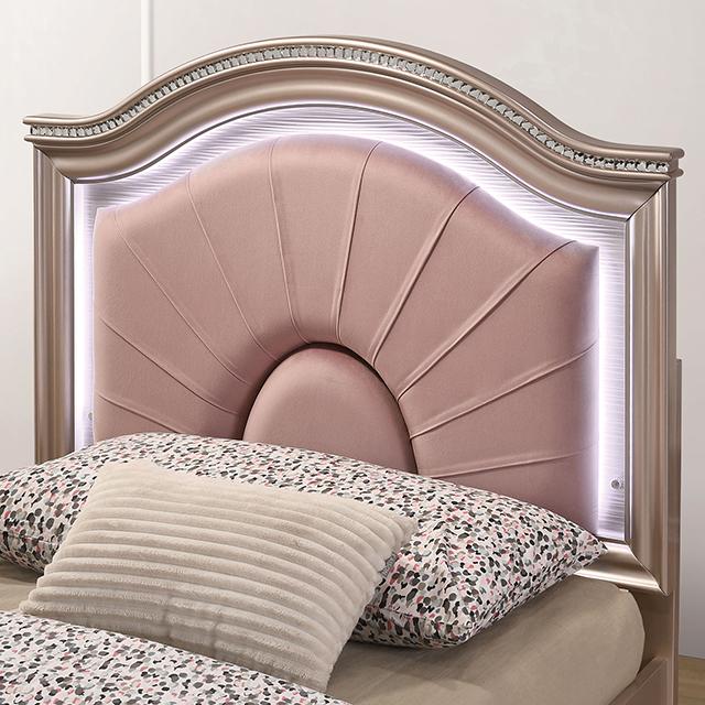 ALLIE Twin & Full Rose Gold Bed - Casa Morelos / Coahuila Furniture (Oklahoma City, OK)