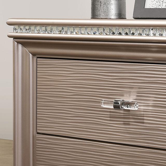 ALLIE Twin & Full Rose Gold Bed - Casa Morelos / Coahuila Furniture (Oklahoma City, OK)