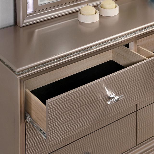 ALLIE Twin & Full Rose Gold Bed - Casa Morelos / Coahuila Furniture (Oklahoma City, OK)