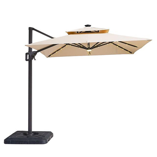 Xico 8 Ft Square Umbrella w/ Double Top w/ LED Light + 37" Large Base - Casa Morelos / Coahuila Furniture (Oklahoma City, OK)