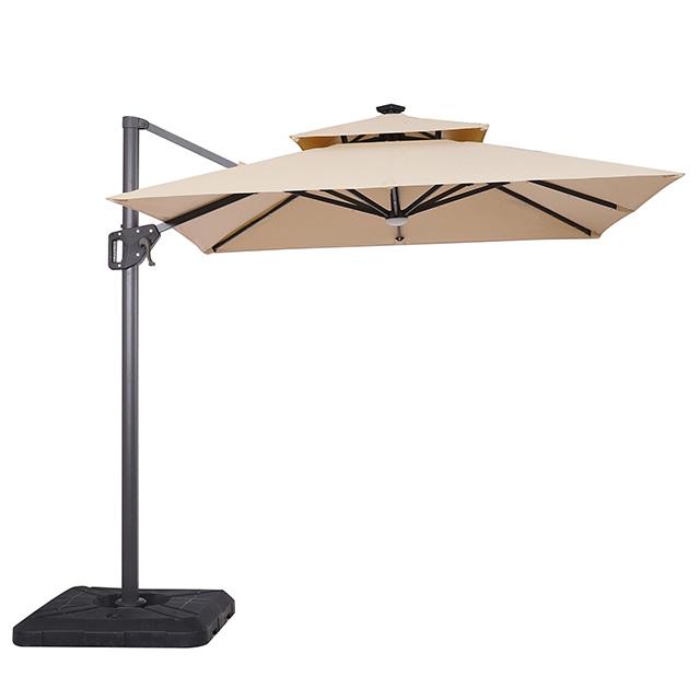 Xico 8 Ft Square Umbrella w/ Double Top w/ LED Light + 37" Large Base - Casa Morelos / Coahuila Furniture (Oklahoma City, OK)
