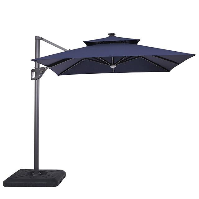 Xico 8 Ft Square Umbrella w/ Double Top w/ LED Light + 37" Large Base - Casa Morelos / Coahuila Furniture (Oklahoma City, OK)