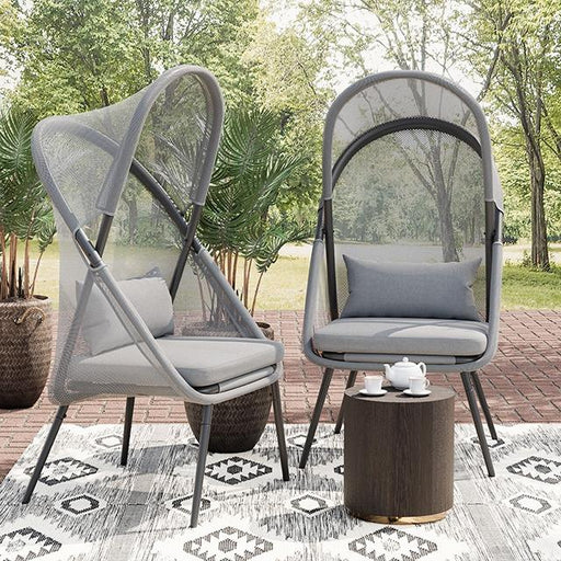 Alverta Foldable Chair Grey & Black (2/Ctn) - Casa Morelos / Coahuila Furniture (Oklahoma City, OK)