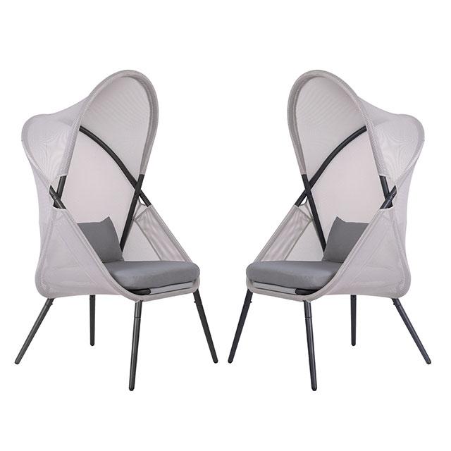 Alverta Foldable Chair Grey & Black (2/Ctn) - Casa Morelos / Coahuila Furniture (Oklahoma City, OK)